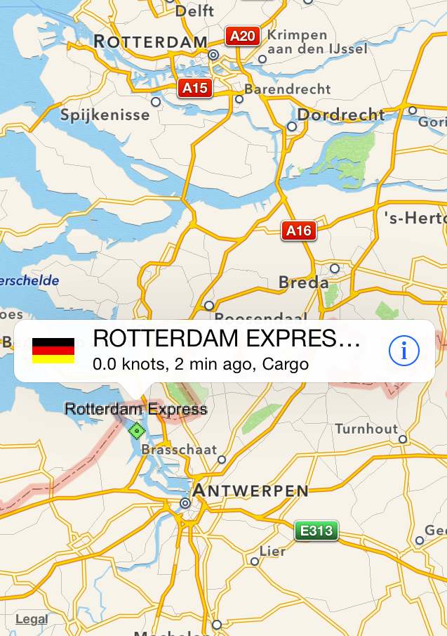 Ankunft in Antwerpen, Belgien